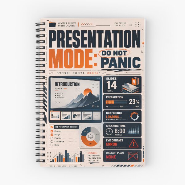 Item preview, Presentation Mode Do Not Panic Funny College Student Spiral Notebook designed and sold by DAMi STORE.