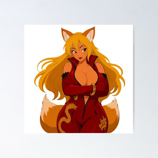 Item preview, Foxy Pin-Up Girl – Retro Cartoon Vixen designed and sold by  Hollow Moon Studios..