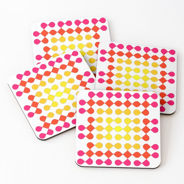 Item preview, Modern Pink and Yellow Geometric Kolam Pattern designed and sold by laxmanrajart.
