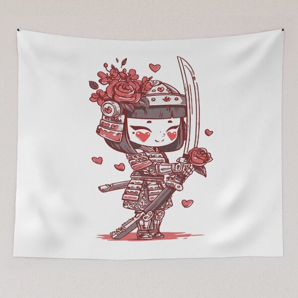 Item preview, chibi samurai warrior character designed and sold by cutemakerotart.