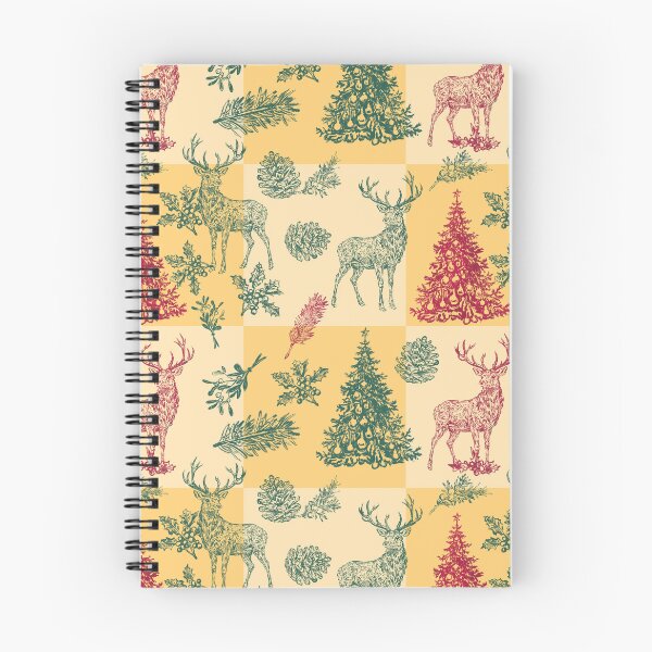 Item preview, Warm Vintage Christmas Deer and Pine Tree Pattern designed and sold by EWIKA By Ekawit.
