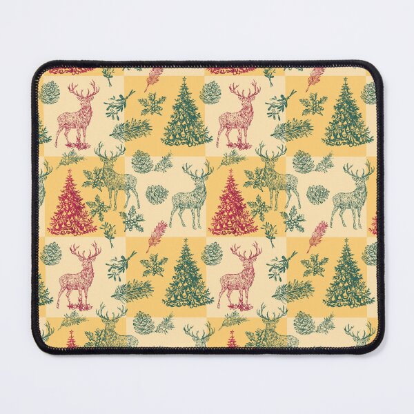 Item preview, Warm Vintage Christmas Deer and Pine Tree Pattern designed and sold by EWIKA By Ekawit.