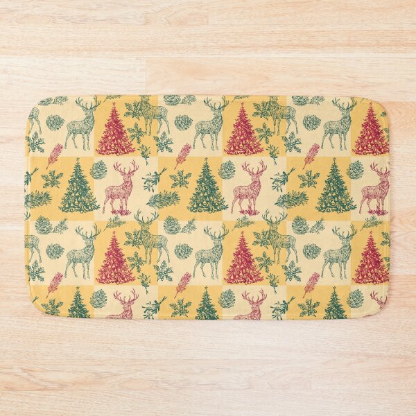 Item preview, Warm Vintage Christmas Deer and Pine Tree Pattern designed and sold by EWIKA By Ekawit.