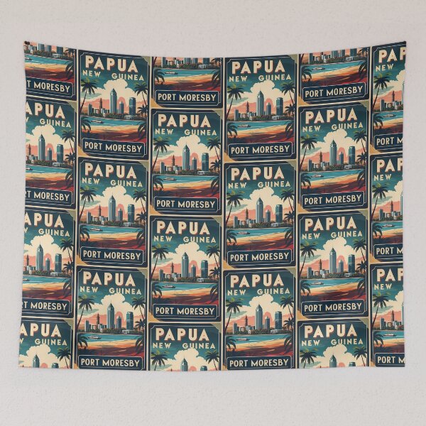 Item preview, Port Moresby Papua New Guinea Vintage Travel designed and sold by TravelersGems.