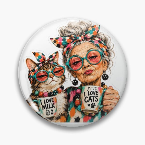 Item preview, Stylish Grandma and Cat Matching Style designed and sold by Snurly.