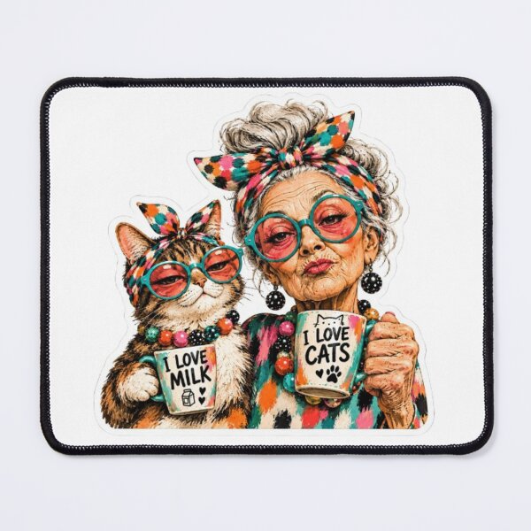 Item preview, Stylish Grandma and Cat Matching Style designed and sold by Snurly.