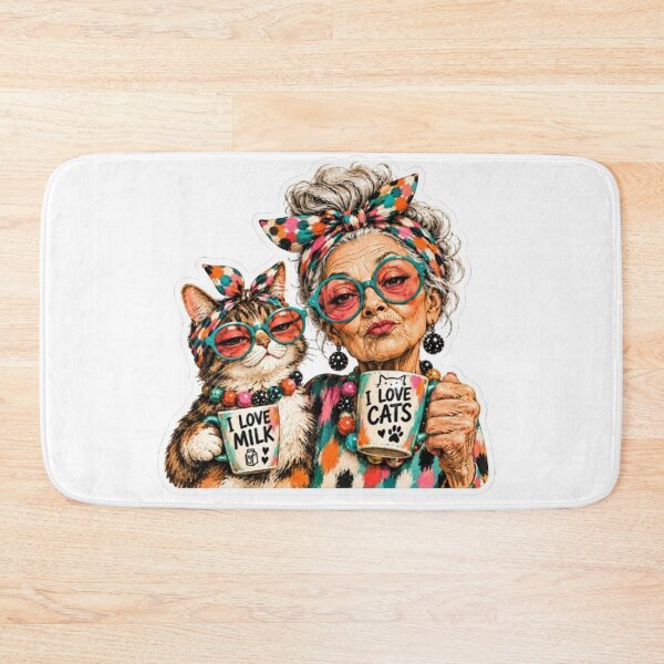 Item preview, Stylish Grandma and Cat Matching Style designed and sold by Snurly.