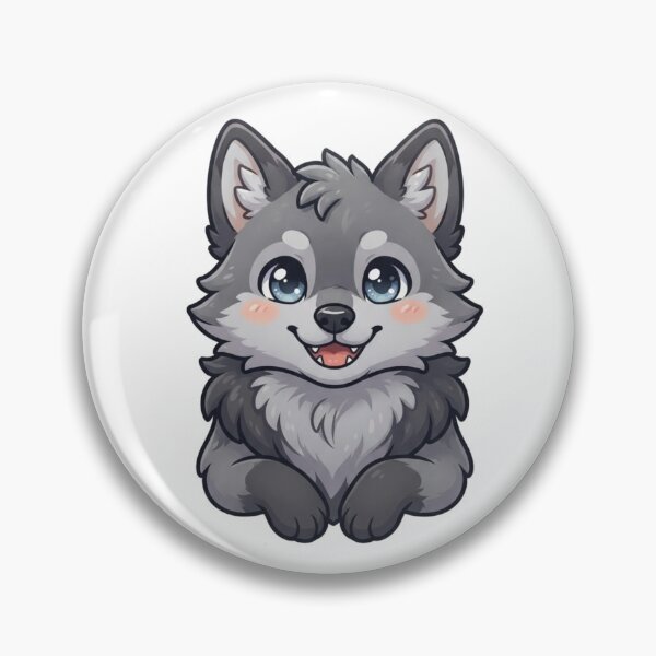 Artikelvorschau, Niedlicher, kawaii-grauer Wolfswelpe (Fell) | Chibi-Illustration eines flauschigen Wolfsjungen entworfen und verkauft von HOODYBUDSTYLES.