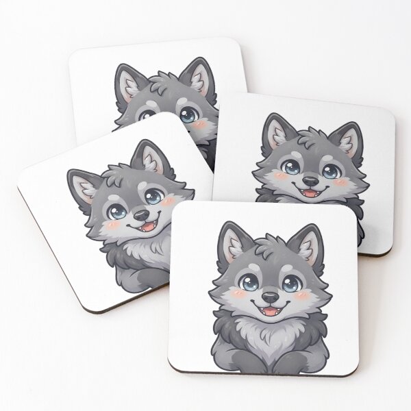 Item preview, Cute Kawaii Grey Wolf Pup Furry | Chibi Fluffy Wolf Cub Illustration designed and sold by HOODYBUDSTYLES.