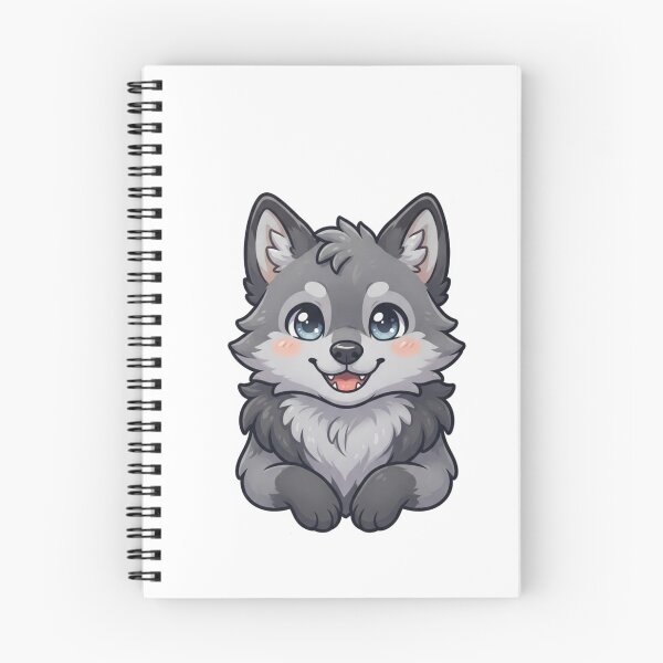Item preview, Cute Kawaii Grey Wolf Pup Furry | Chibi Fluffy Wolf Cub Illustration designed and sold by HOODYBUDSTYLES.