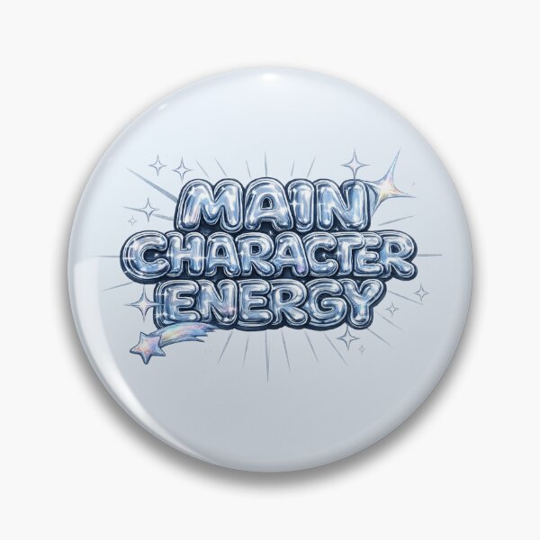 Item preview, Main Character Energy Holographic Chrome Bubble Text designed and sold by Inkworksbyshery.