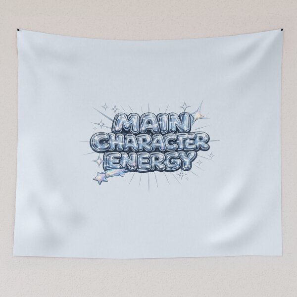 Item preview, Main Character Energy Holographic Chrome Bubble Text designed and sold by Inkworksbyshery.