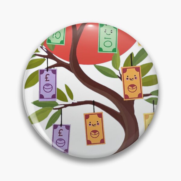 Item preview, Grow Your Wealth - Windswept Bonsai Money Tree with Red Sun designed and sold by Surviving Monday Club.