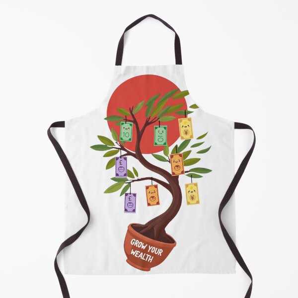 Item preview, Grow Your Wealth - Windswept Bonsai Money Tree with Red Sun designed and sold by Surviving Monday Club.