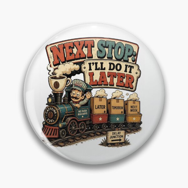Item preview, Next Stop: I'll Do It Later – Funny Procrastination Coffee Train designed and sold by NarpLTD.