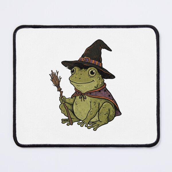 Item preview, Cute Witch Frog – Magical Woodland Halloween - Frog Witch Riding a Broom designed and sold by SOUFIANE1991.