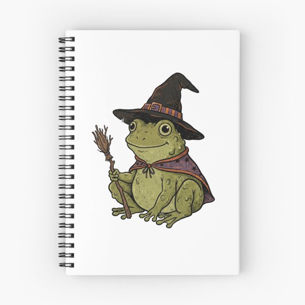 Item preview, Cute Witch Frog – Magical Woodland Halloween - Frog Witch Riding a Broom designed and sold by SOUFIANE1991.