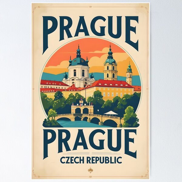 Item preview, Prague Czech Republic Vintage Travel Tourism designed and sold by TravelersGems.