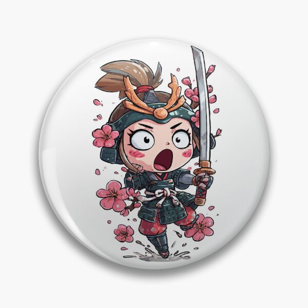 Item preview, chibi samurai warrior character designed and sold by cutemakerotart.