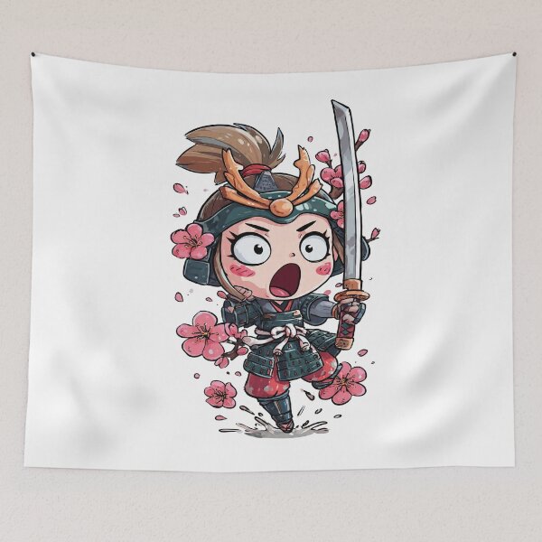 Item preview, chibi samurai warrior character designed and sold by cutemakerotart.