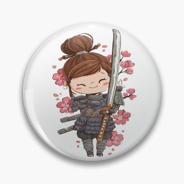 Item preview, chibi samurai warrior gril character designed and sold by cutemakerotart.