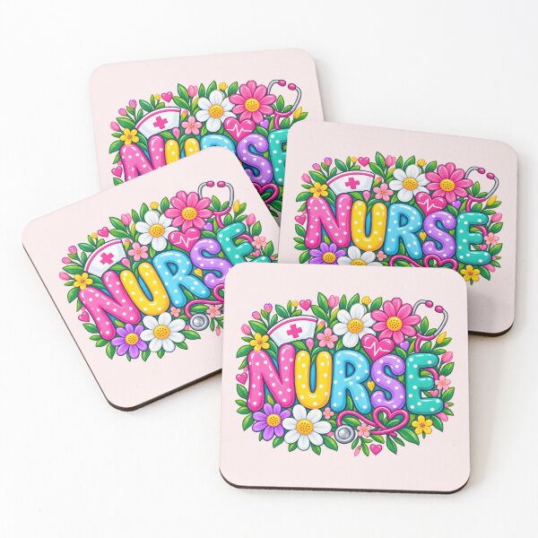Item preview, Colorful Floral Nurse Typography Cute Nursing Flower Graphic designed and sold by CG Studio.
