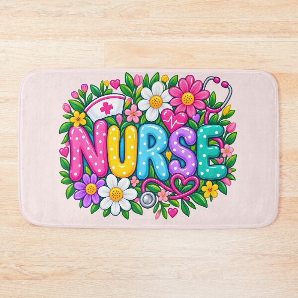 Item preview, Colorful Floral Nurse Typography Cute Nursing Flower Graphic designed and sold by CG Studio.