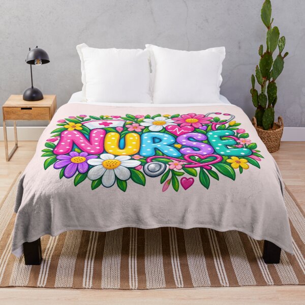 Item preview, Colorful Floral Nurse Typography Cute Nursing Flower Graphic designed and sold by CG Studio.