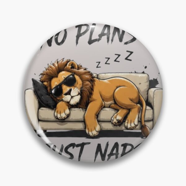 Item preview, No Plans Just Naps – Sleeping Lion Funny Lazy Animal Design designed and sold by RajDeals.