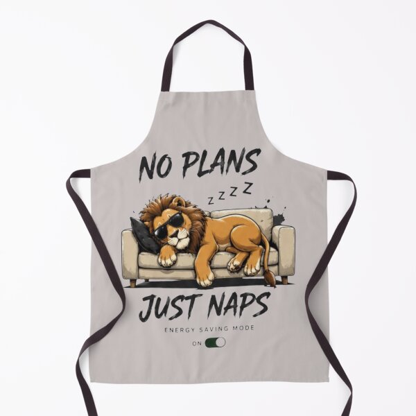 Item preview, No Plans Just Naps – Sleeping Lion Funny Lazy Animal Design designed and sold by RajDeals.
