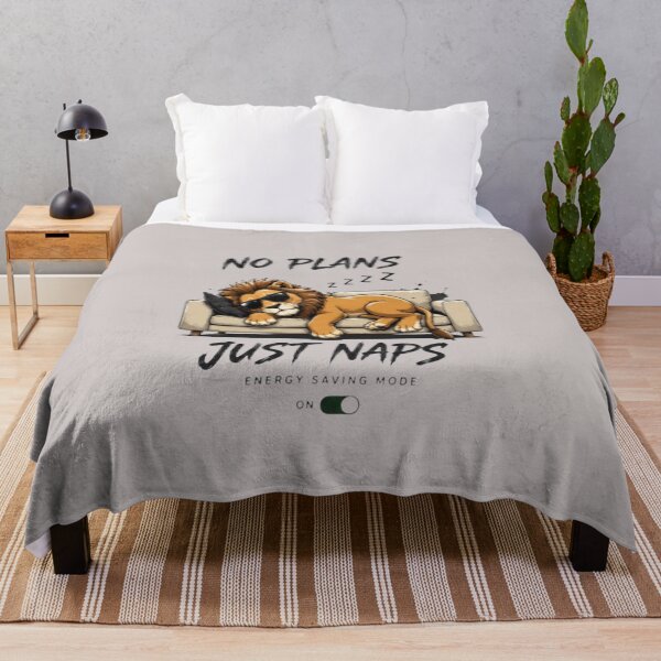 Item preview, No Plans Just Naps – Sleeping Lion Funny Lazy Animal Design designed and sold by RajDeals.