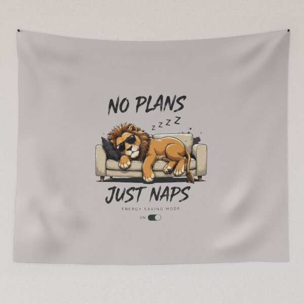 Item preview, No Plans Just Naps – Sleeping Lion Funny Lazy Animal Design designed and sold by RajDeals.