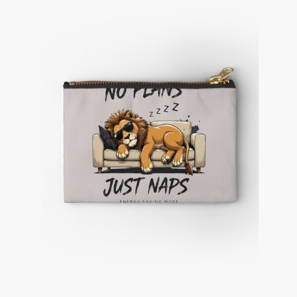 Item preview, No Plans Just Naps – Sleeping Lion Funny Lazy Animal Design designed and sold by RajDeals.