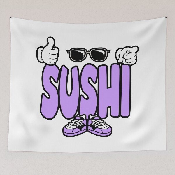 Item preview, SUSHI  - FOOD Graffiti Character Bold Popart designed and sold by NFTWords.