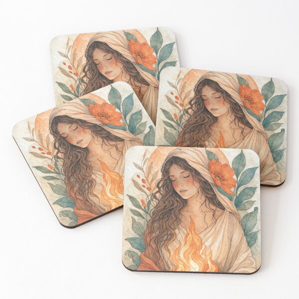 Item preview, Hestia – Greek Goddess of the Hearth Watercolour Painting designed and sold by GalleryKauffeld.