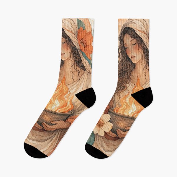 Item preview, Hestia – Greek Goddess of the Hearth Watercolour Painting designed and sold by GalleryKauffeld.