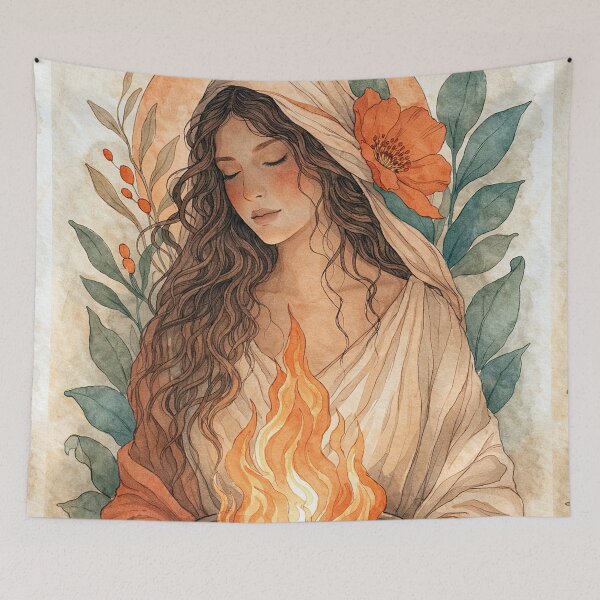 Item preview, Hestia – Greek Goddess of the Hearth Watercolour Painting designed and sold by GalleryKauffeld.