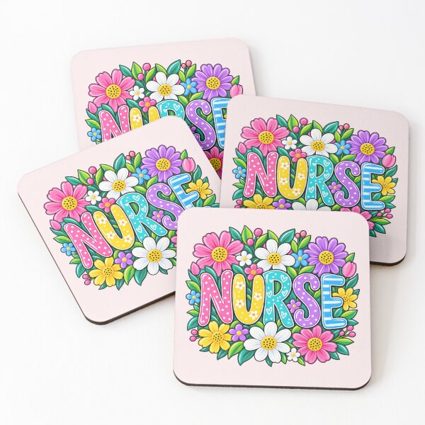 Item preview, Colorful Floral Nurse Typography Cute Nursing Flower Graphic designed and sold by CG Studio.