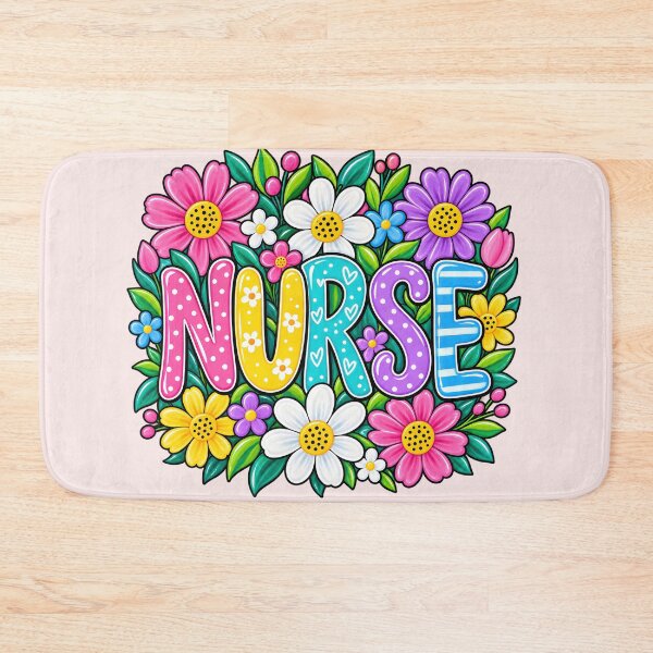 Item preview, Colorful Floral Nurse Typography Cute Nursing Flower Graphic designed and sold by CG Studio.