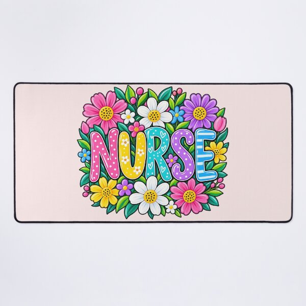 Item preview, Colorful Floral Nurse Typography Cute Nursing Flower Graphic designed and sold by CG Studio.