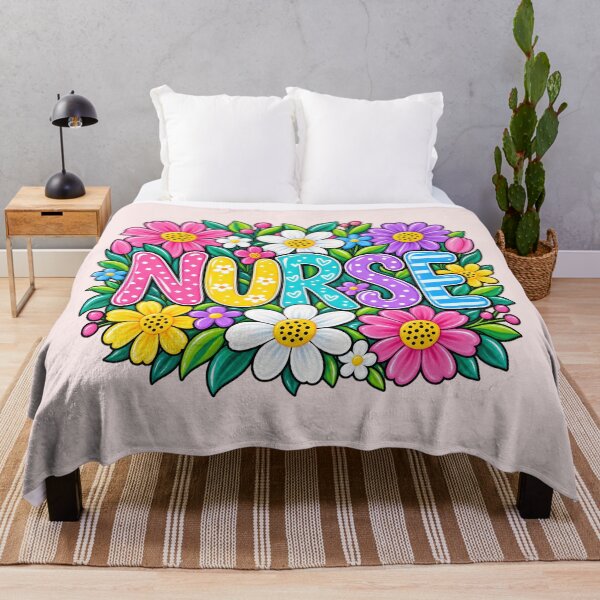 Item preview, Colorful Floral Nurse Typography Cute Nursing Flower Graphic designed and sold by CG Studio.