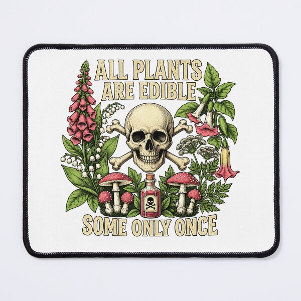 Item preview, Vintage Poison Garden Botanical Skull Illustration designed and sold by Timeless Threads.