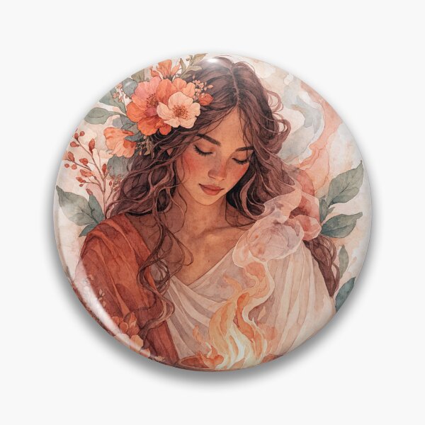 Item preview, Hestia – Keeper of the Sacred Flame Watercolor Painting designed and sold by GalleryKauffeld.