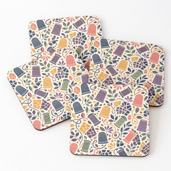 Item preview, Indigo Thimble Garden Mosaic designed and sold by aihrgdesign.