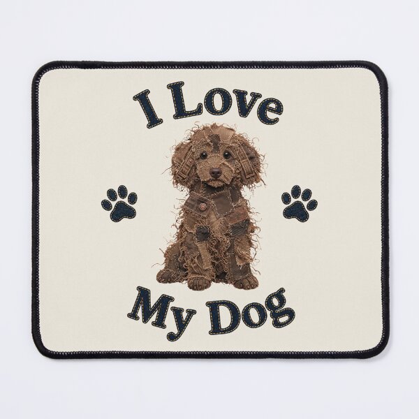 Item preview, Brown Toy Poodle Denim Patch Art designed and sold by JeanSnout.