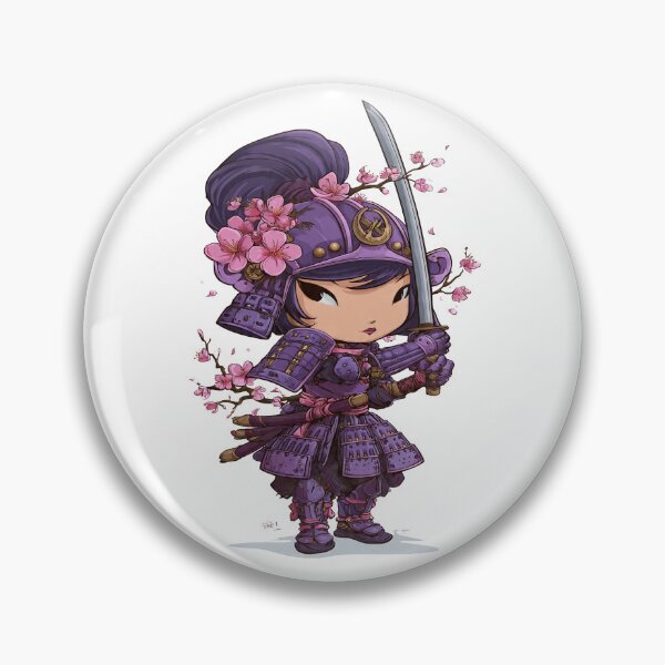 Item preview, chibi samurai warrior girl character designed and sold by cutemakerotart.