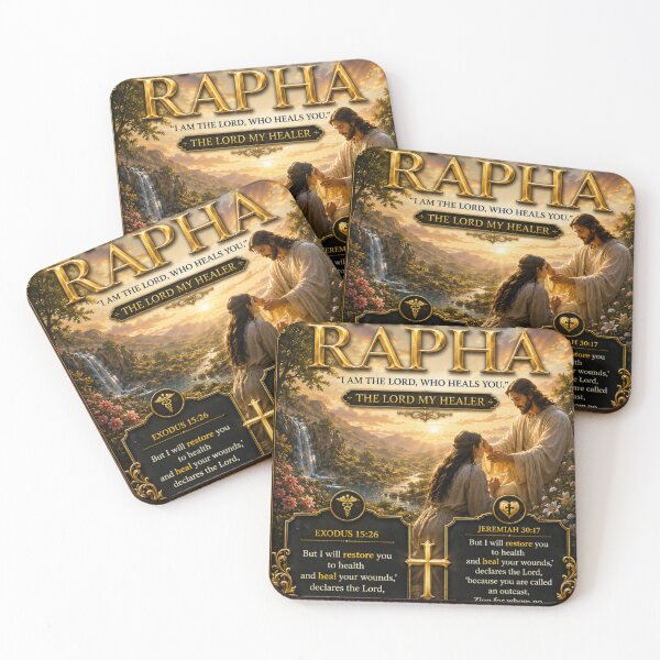 Item preview, Jehovah Rapha – The Lord My Healer | Christian Healing Wall Art designed and sold by KINGDOM GOLD STUDIO.