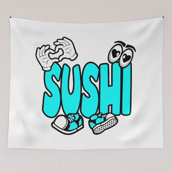 Item preview, FOOD Copy of SUSHI  - DRINK Cartoon Character Bold Retro designed and sold by NFTWords.