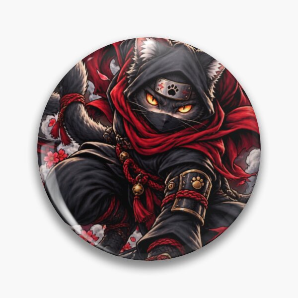 Item preview, Shadow Ninja Cat Under the Red Moon designed and sold by WelLarsDigitals.