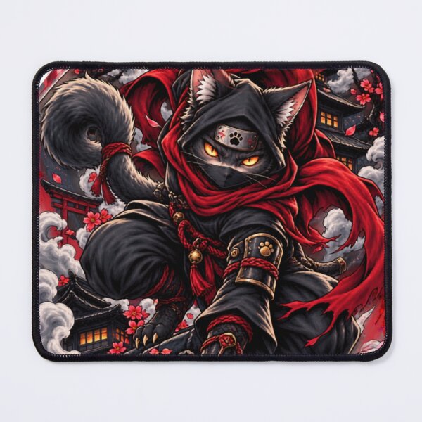 Item preview, Shadow Ninja Cat Under the Red Moon designed and sold by WelLarsDigitals.